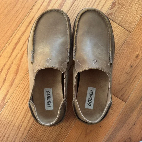 Olukai men’s slip on moloa slip on leather shoes size 9.5 - Picture 3 of 7
